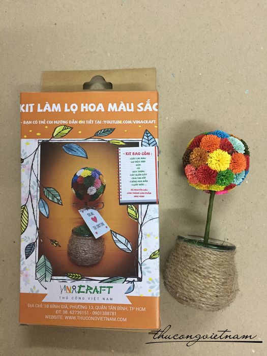 Bộ kit làm lọ hoa màu sắc hình tròn